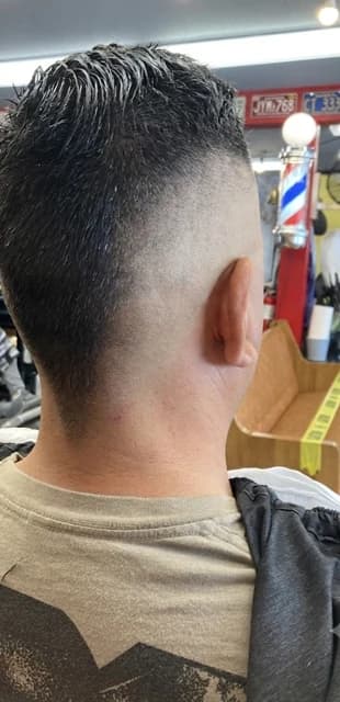 A finished fade seen from behind at Barber Shack.