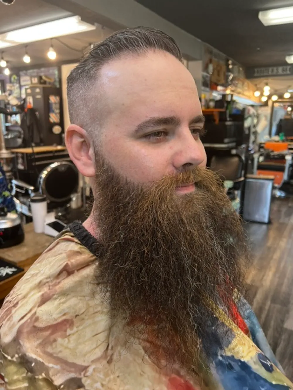 A full beard trimmed and shaped at Barber Shack.