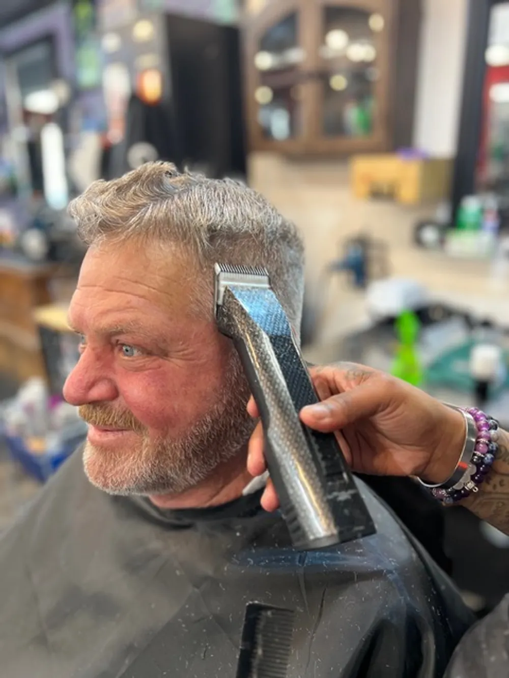 A clean clipper cut in the chair at Barber Shack.